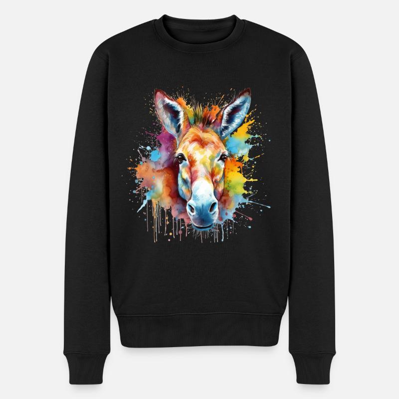 Esel - Männer Premium Bio Pullover - Schwarz