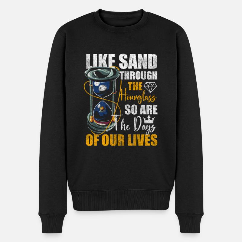 Sanduhr Sand - Männer Premium Bio Pullover - Schwarz
