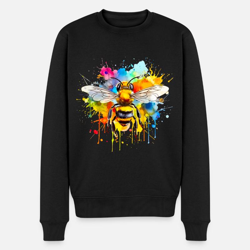 Biene, Honig, Imker - Männer Premium Bio Pullover - Schwarz