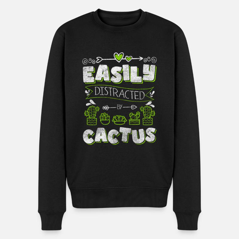 Kakteen Stachelig Gärtner Stich - Männer Premium Bio Pullover - Schwarz