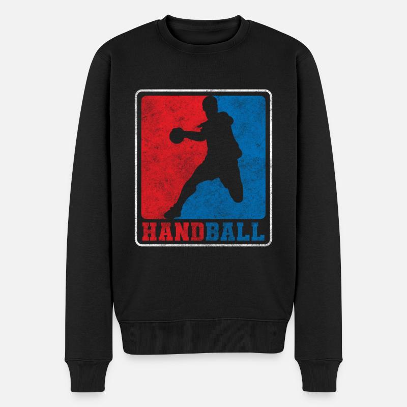 Handball, Sport, Équipe, But - Pull Premium bio Homme - noir