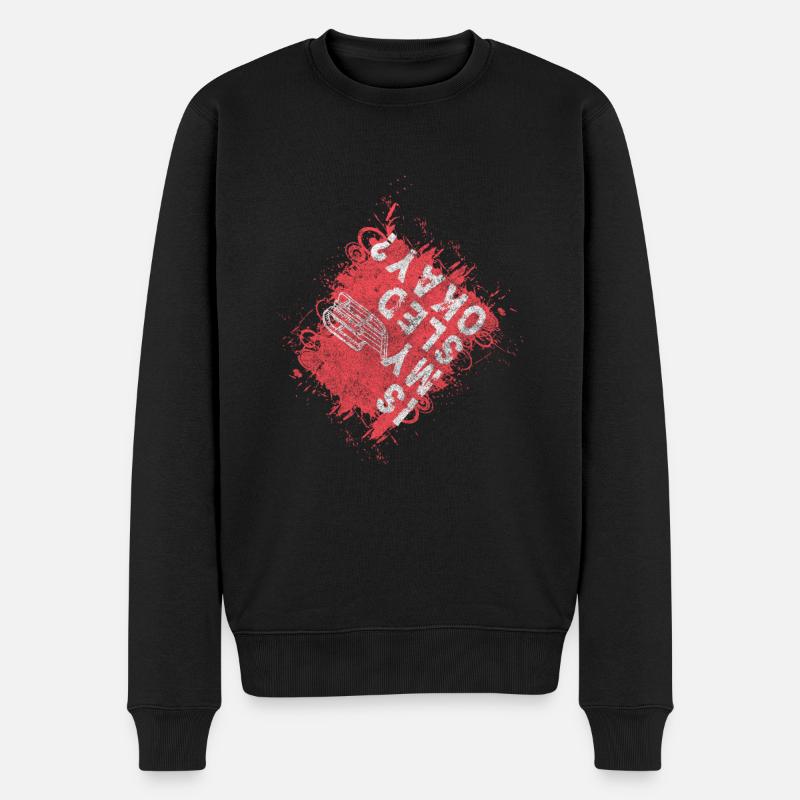 Schlittenfahren Winterurlaub - Männer Premium Bio Pullover - Schwarz