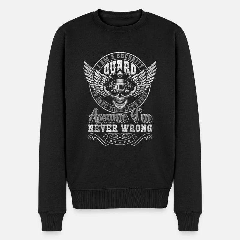 Security Schutz Zyniker Aufpassen - Männer Premium Bio Pullover - Schwarz