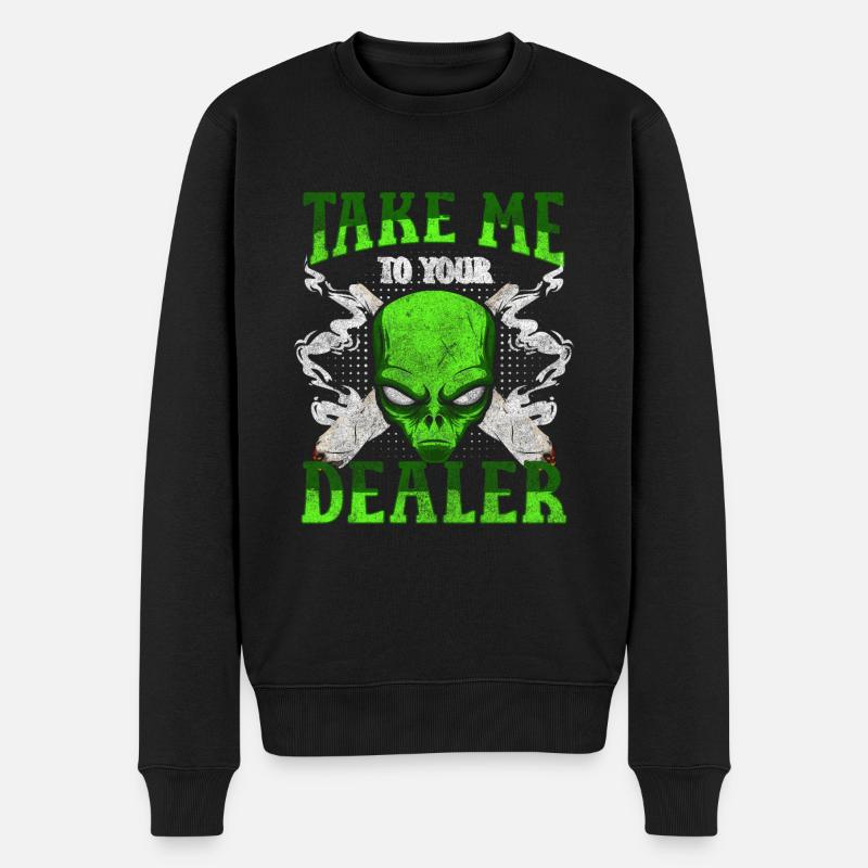 Aliens Erde Science-fiction - Männer Premium Bio Pullover - Schwarz