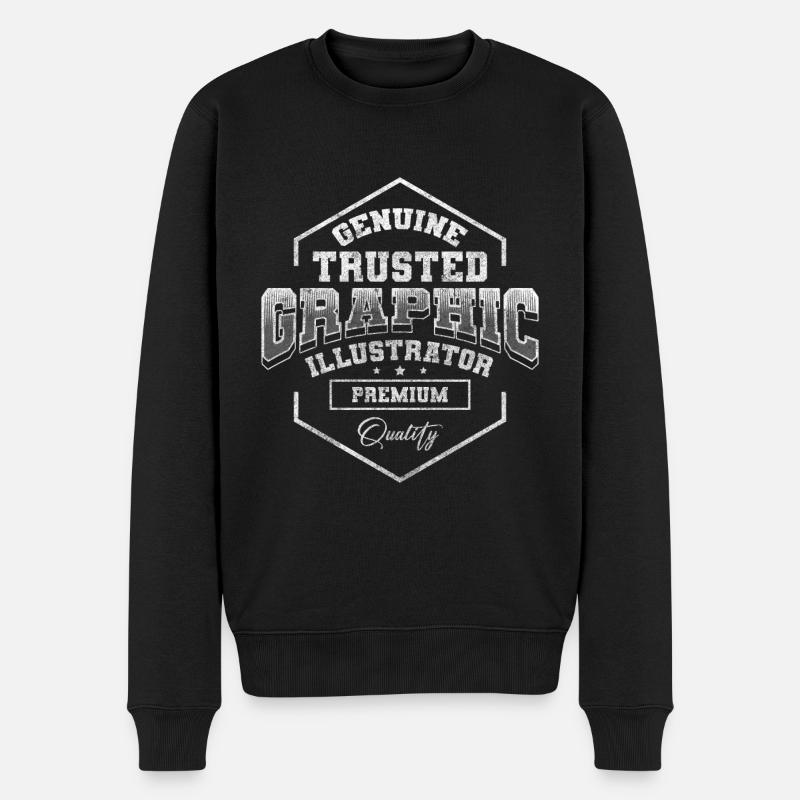 Illustrator Zeichnungen - Männer Premium Bio Pullover - Schwarz
