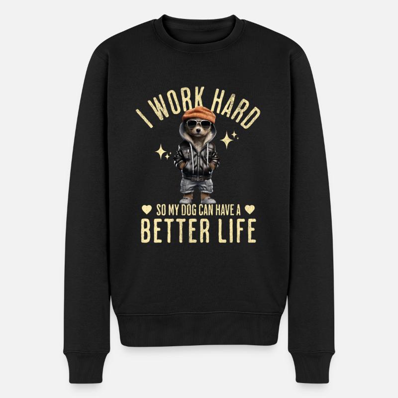 Chien Chiens Drôle Dire - Pull Premium bio Homme - noir