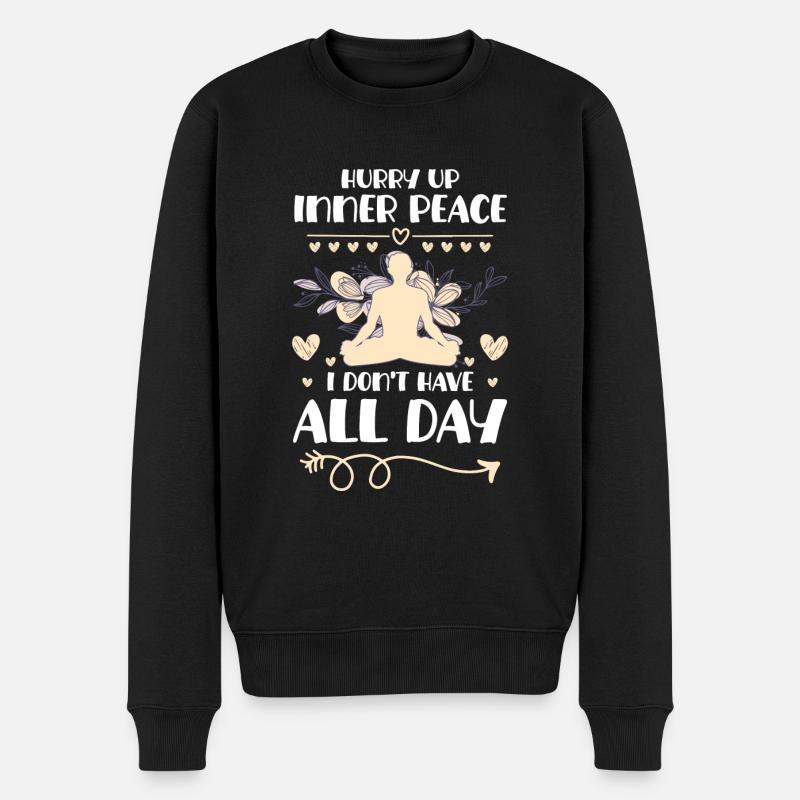 Yoga Heilung Namaste Achtsamkeit - Männer Premium Bio Pullover - Schwarz