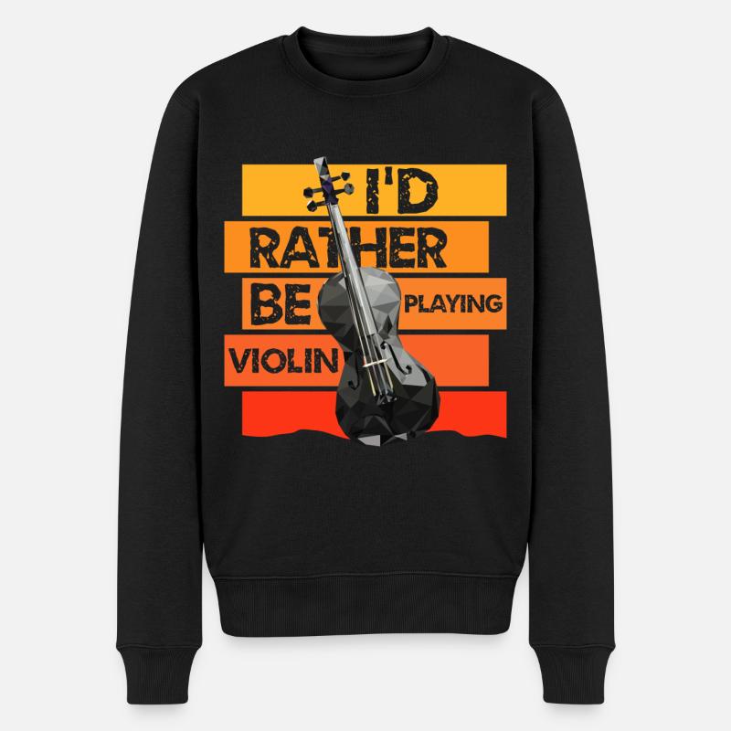 Musik Violinist Geiger - Männer Premium Bio Pullover - Schwarz