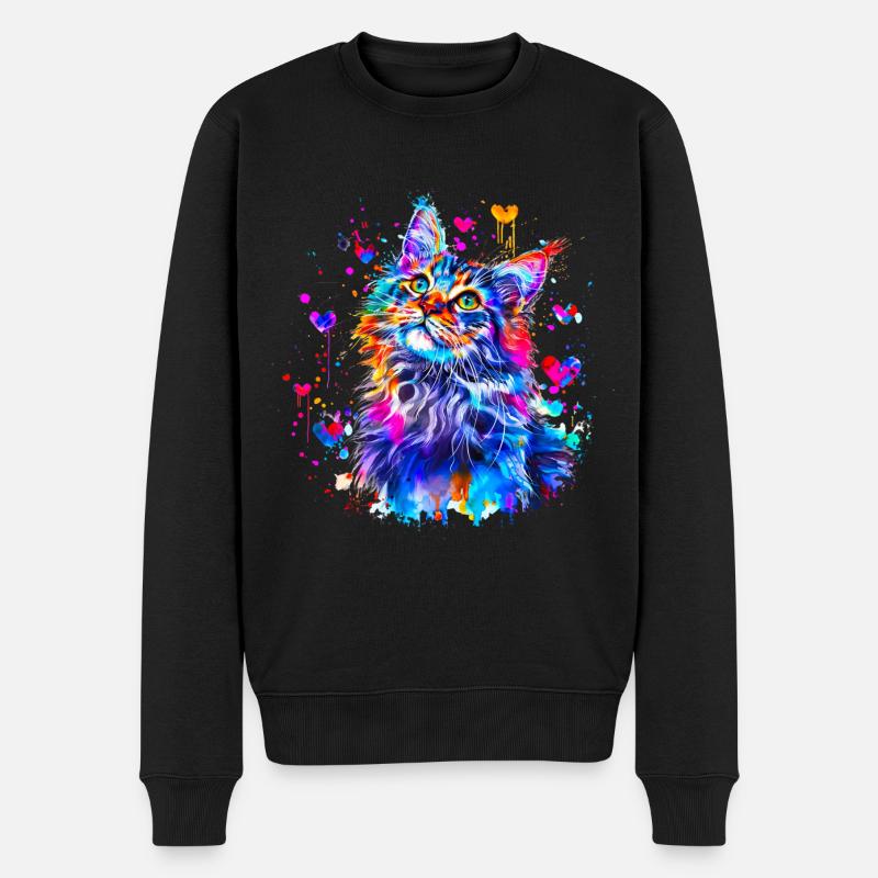 Chat , chaton, maine coon - Pull Premium bio Homme - noir