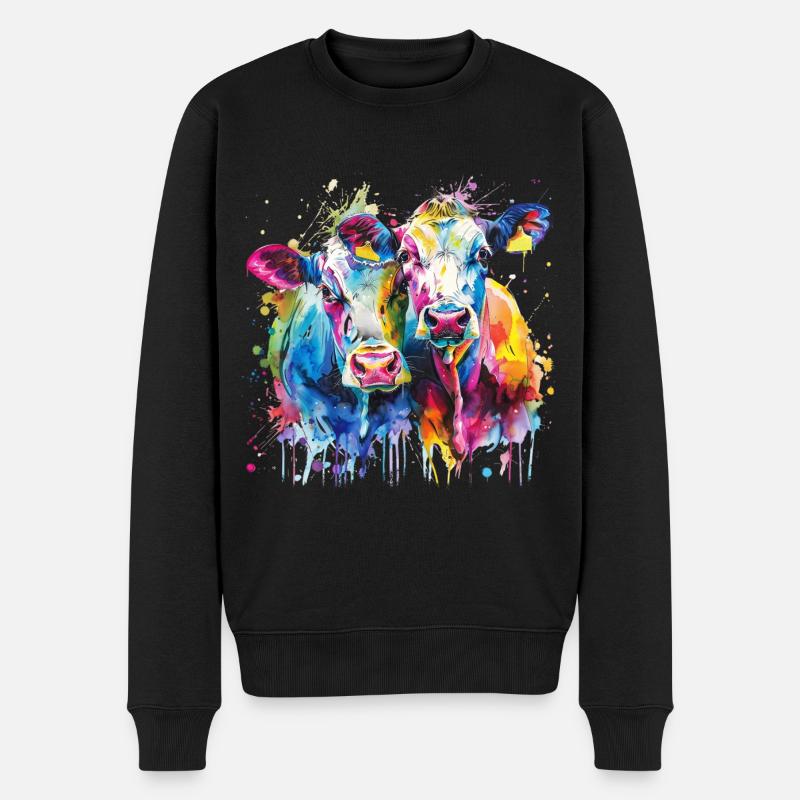 vaches, bœufs - Pull Premium bio Homme - noir