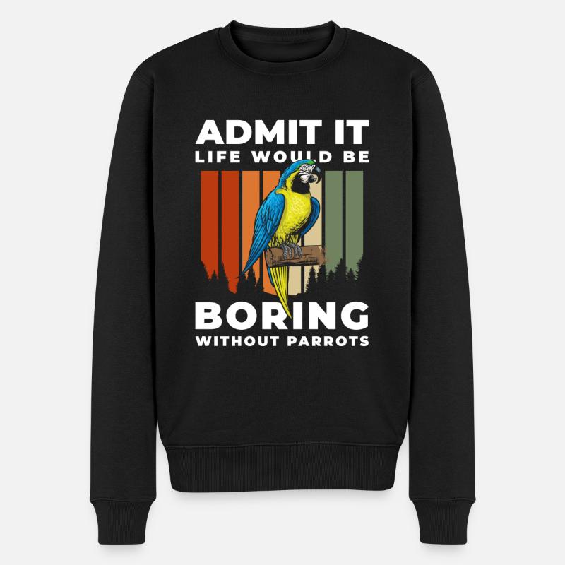 Papagei Papageien Schnabel - Männer Premium Bio Pullover - Schwarz
