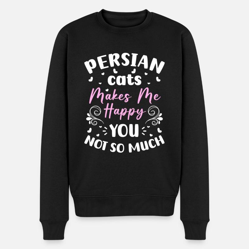 Katze Katzendame Katzenfreund - Männer Premium Bio Pullover - Schwarz
