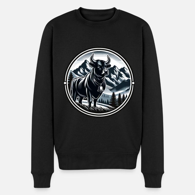 vaches d'hérens, eringer - Pull Premium bio Homme - noir