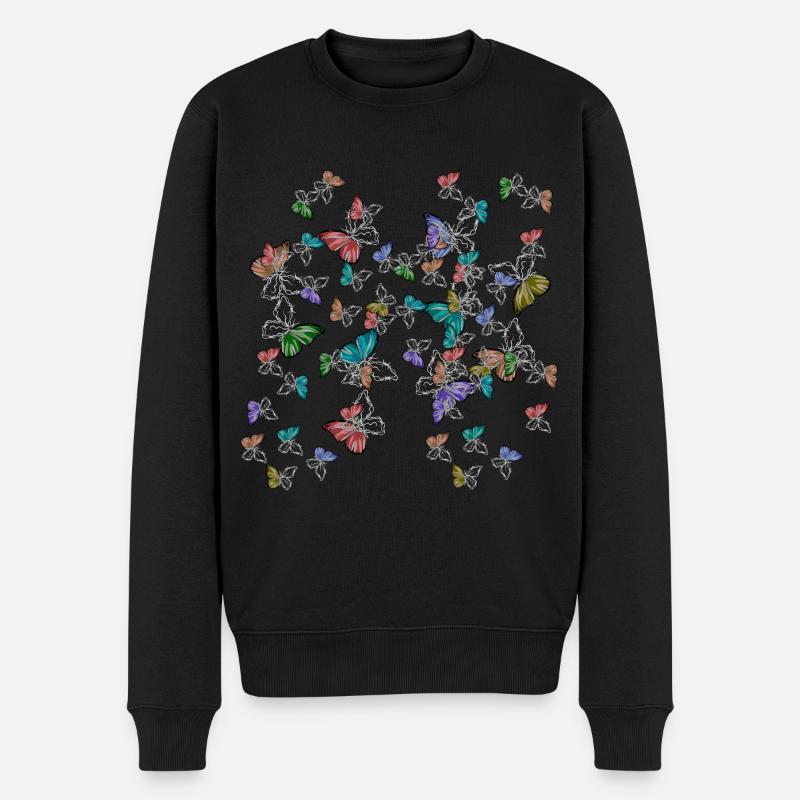Papillons Sentiments Émotion Douleur Dépression - Pull Premium bio Homme - noir