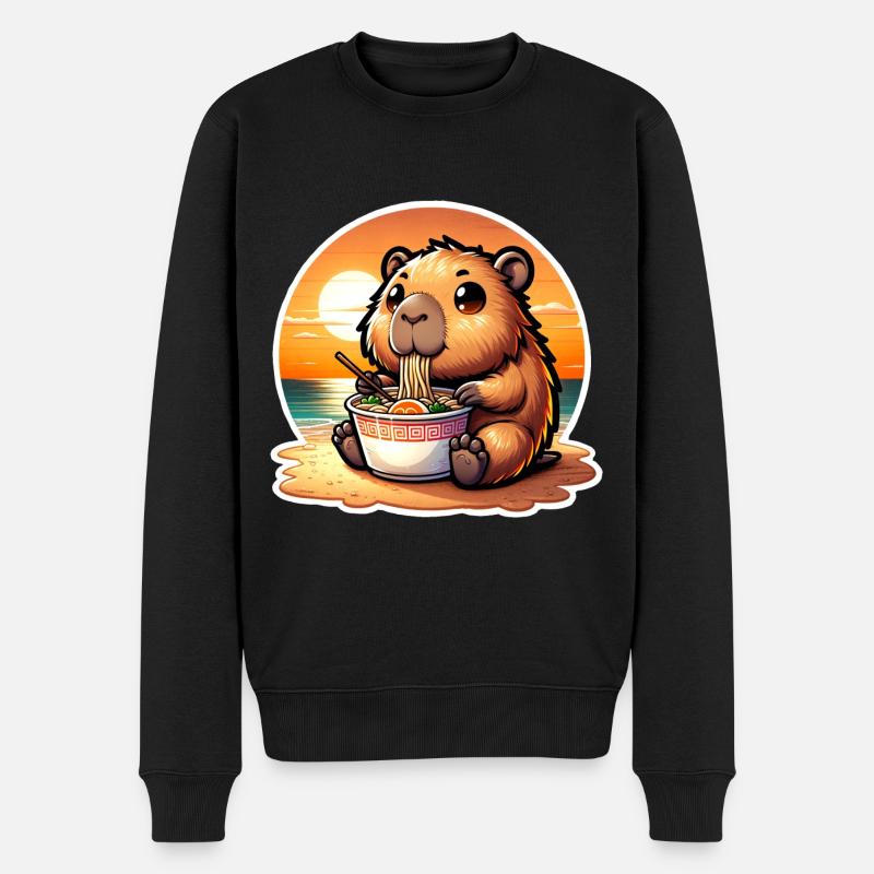 Capybara Ramen Kawaii Anime - Pull Premium bio Homme - noir