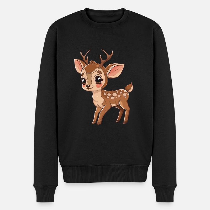 Fauve mignon aux yeux pétillants - Pull Premium bio Homme - noir