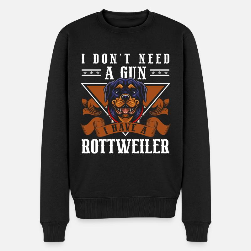 Rottweiler Hunderasse Wachhund Vierbeiner - Männer Premium Bio Pullover - Schwarz