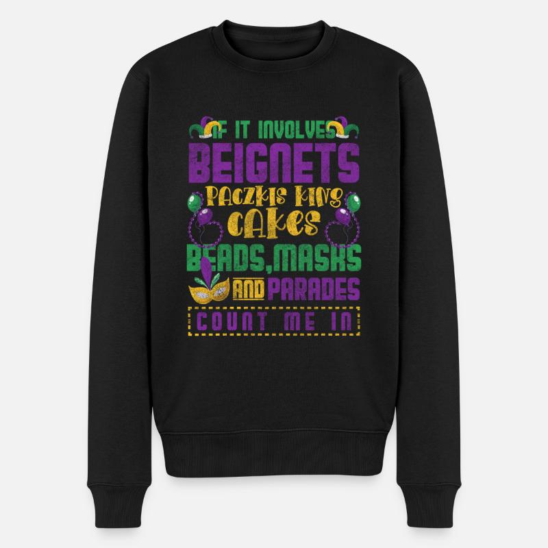 Mardi Gras Party Event - Männer Premium Bio Pullover - Schwarz