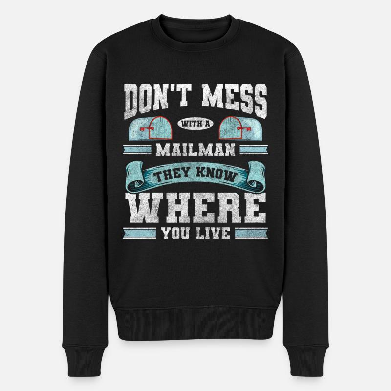 Postman Delivery Postman Messenger - Men's Premium Organic Jumper - black