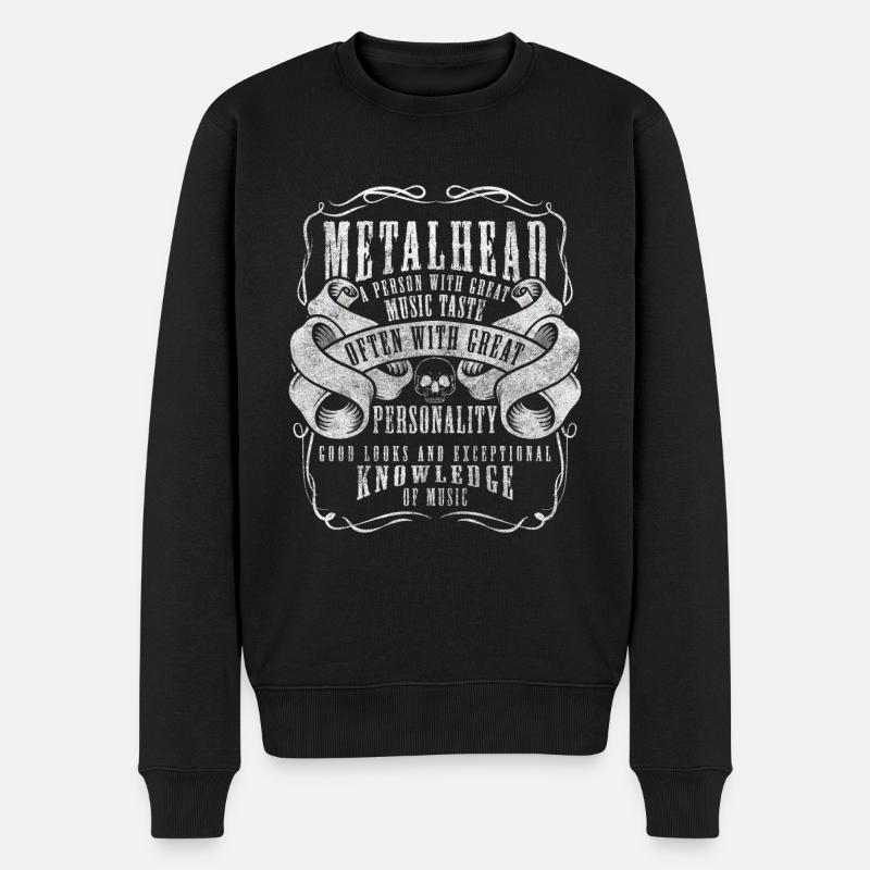 Metal Band Metaller - Männer Premium Bio Pullover - Schwarz