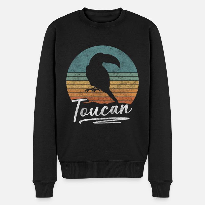 Tukan Wildvogel Papagei - Männer Premium Bio Pullover - Schwarz