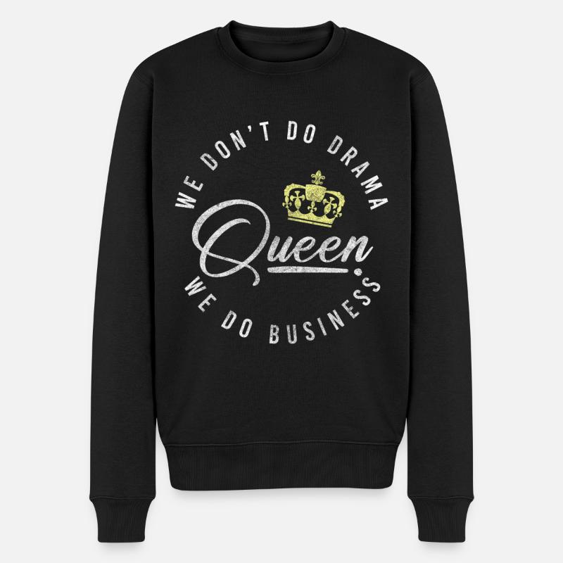 Krone Prinzessin Übertreiben Probleme - Männer Premium Bio Pullover - Schwarz