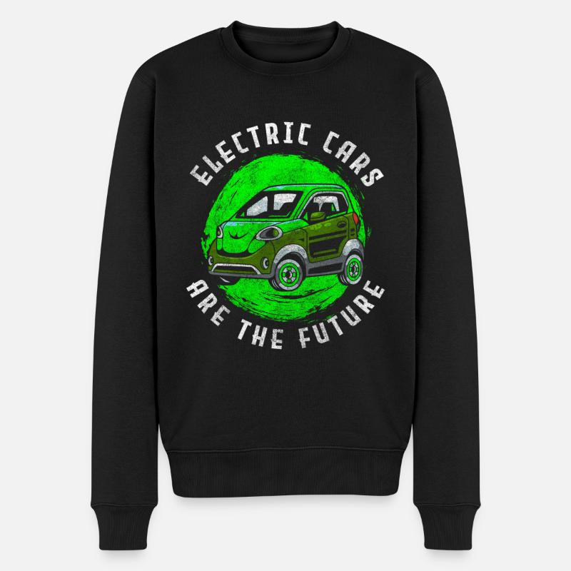 Elektroauto Umwelt Leistung - Männer Premium Bio Pullover - Schwarz
