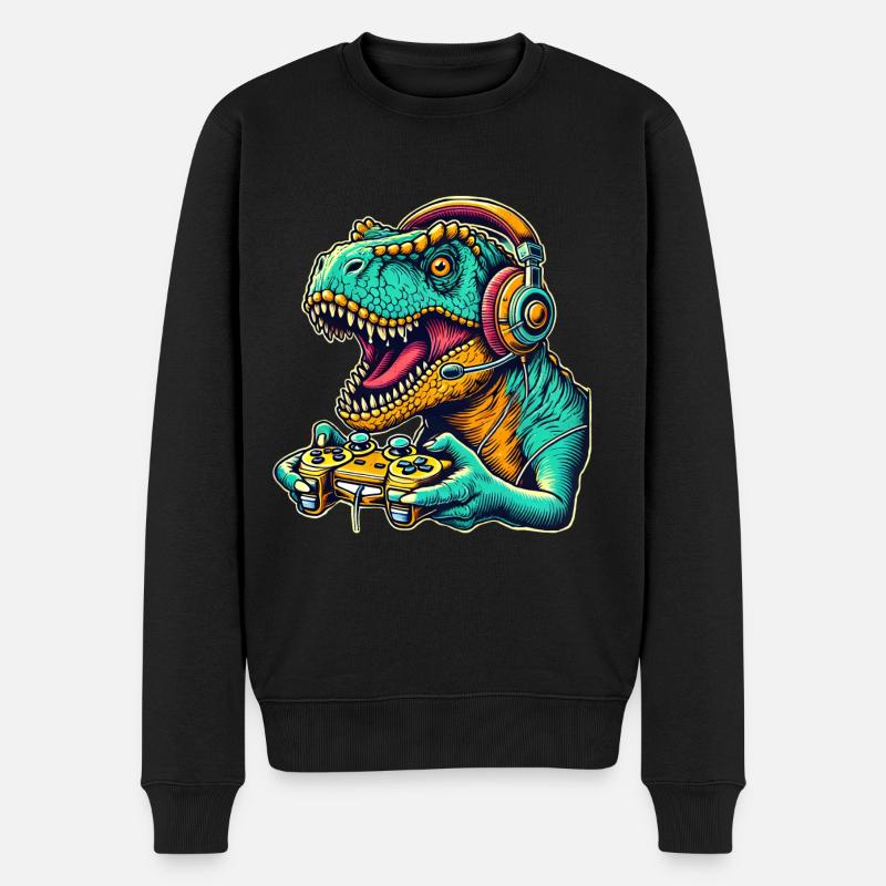 T Rex Dinosaur Gaming - Pull Premium bio Homme - noir