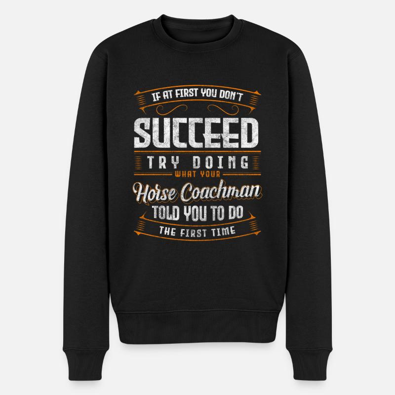 Pferdekutsche Hobby Wagen - Männer Premium Bio Pullover - Schwarz