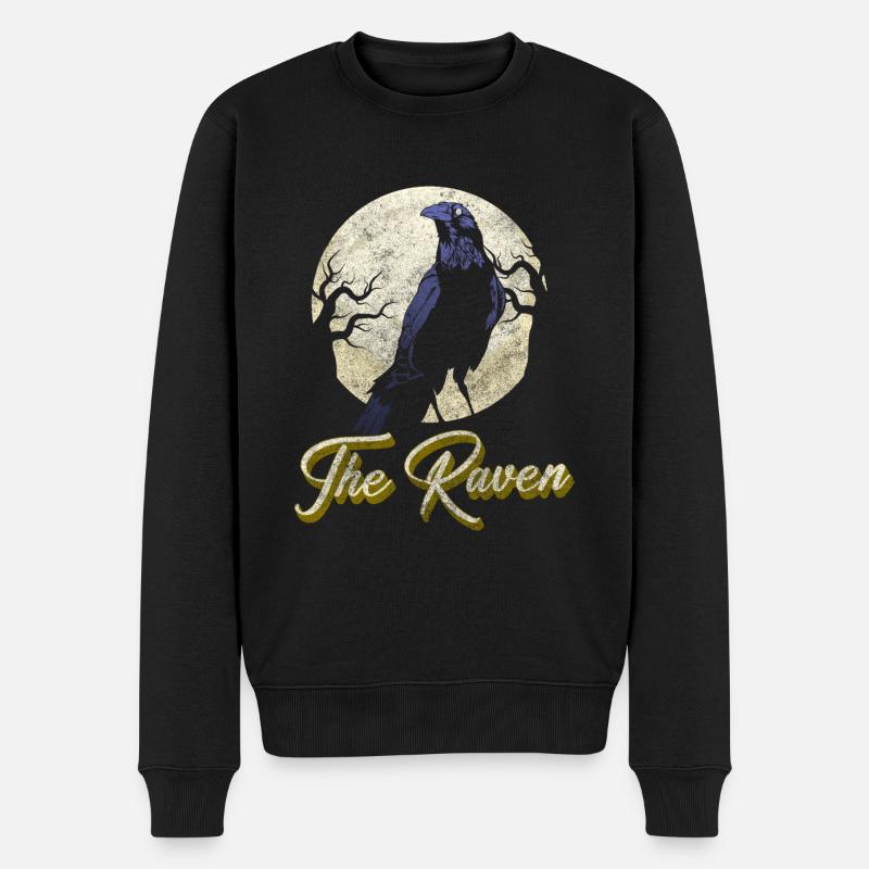Krähe Nebelkrähe Wikinger Runen - Männer Premium Bio Pullover - Schwarz