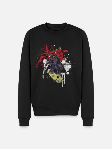 Tattoo Modern Raven Skull - Men's Premium Organic Jumper - black