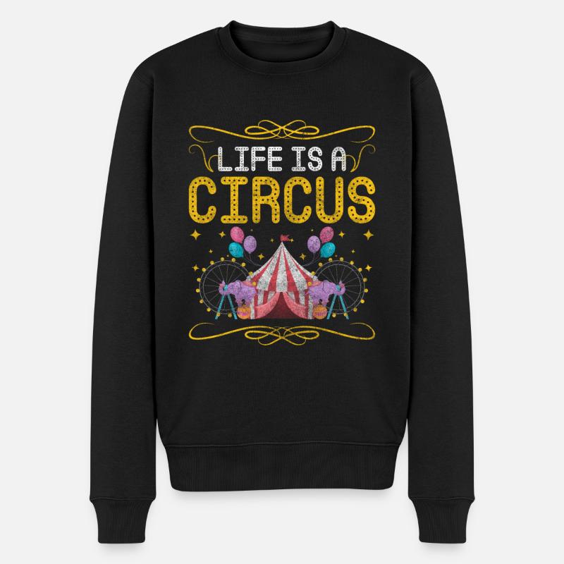 Zirkus Affen Affenzirkus - Männer Premium Bio Pullover - Schwarz