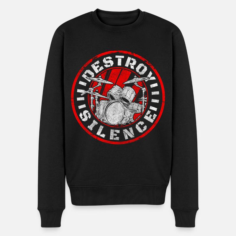 Rock Musik Band Gitarre Rock and Roll - Männer Premium Bio Pullover - Schwarz