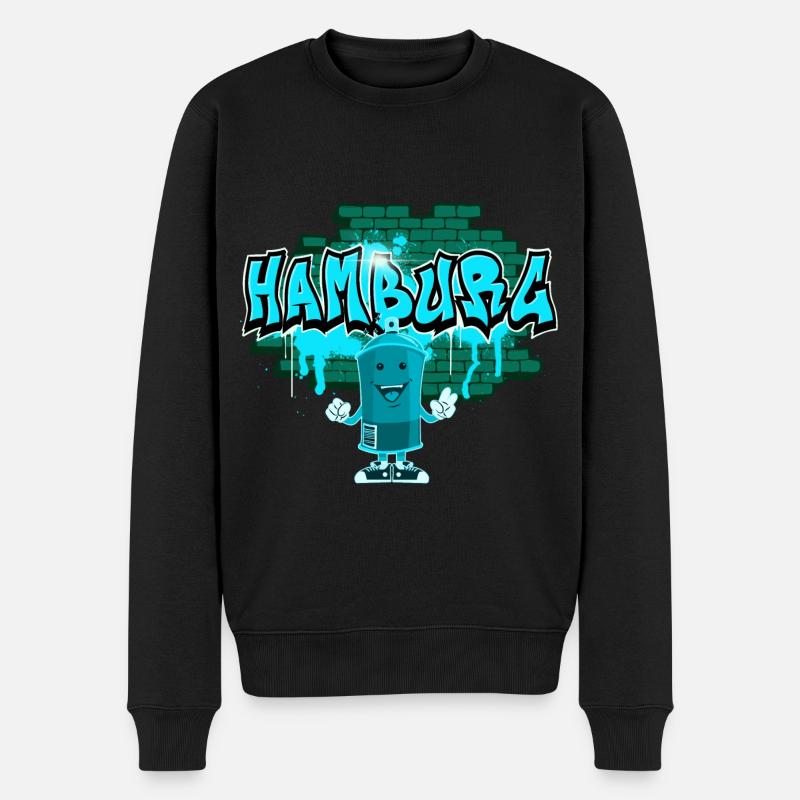 Graffiti à Hambourg - Pull Premium bio Homme - noir