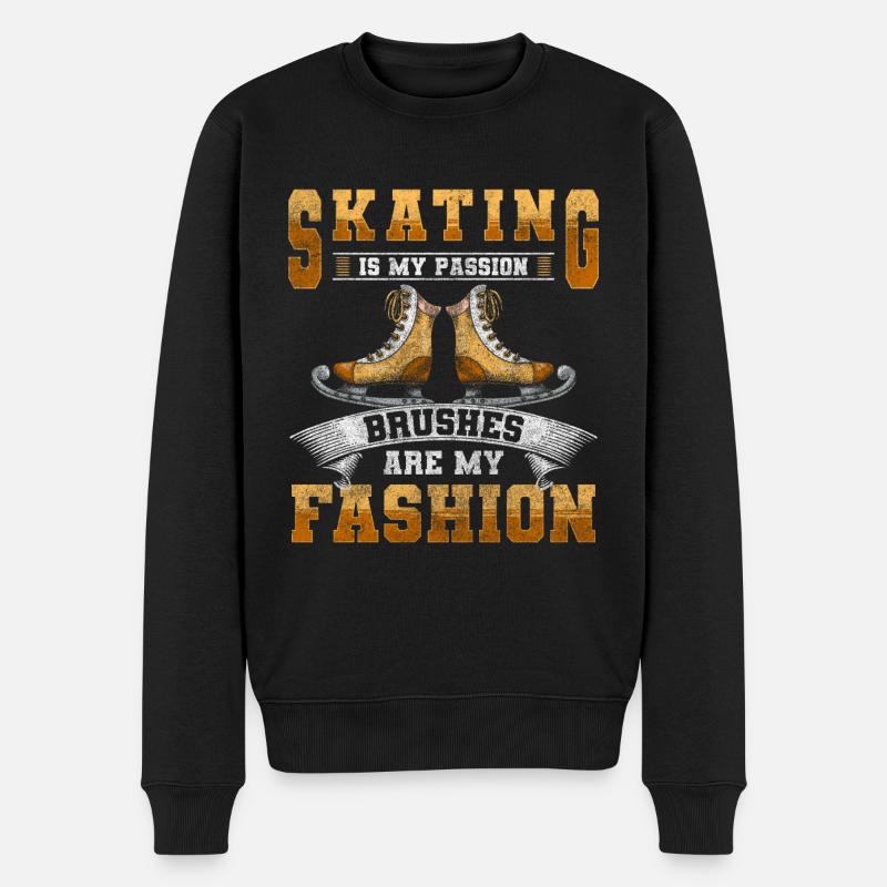 Eislaufen Wintersport - Männer Premium Bio Pullover - Schwarz