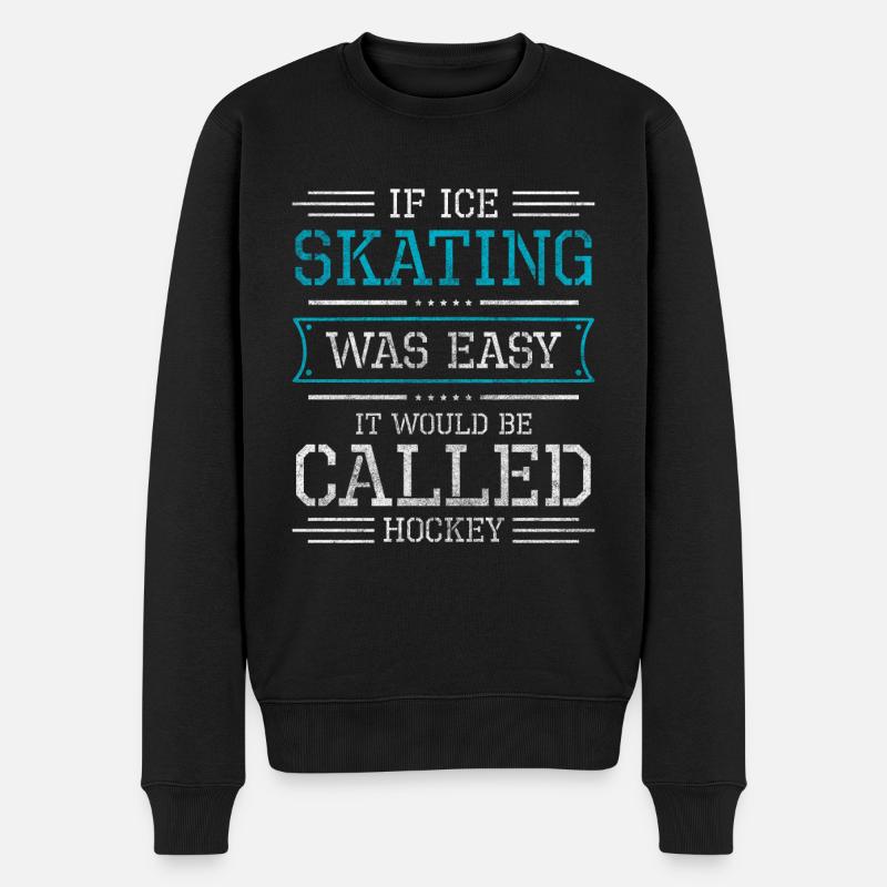 Eisläufer Eisbahn Kälte Eistanz - Männer Premium Bio Pullover - Schwarz