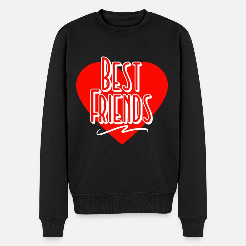 Beste Freunde - Männer Premium Bio Pullover - Schwarz