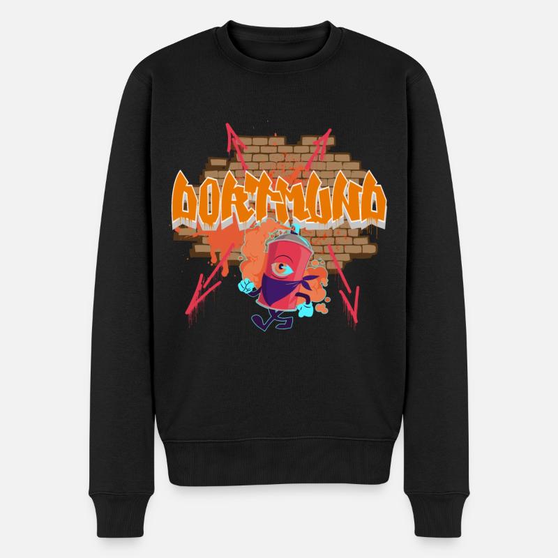 Dortmund Graffiti - Männer Premium Bio Pullover - Schwarz
