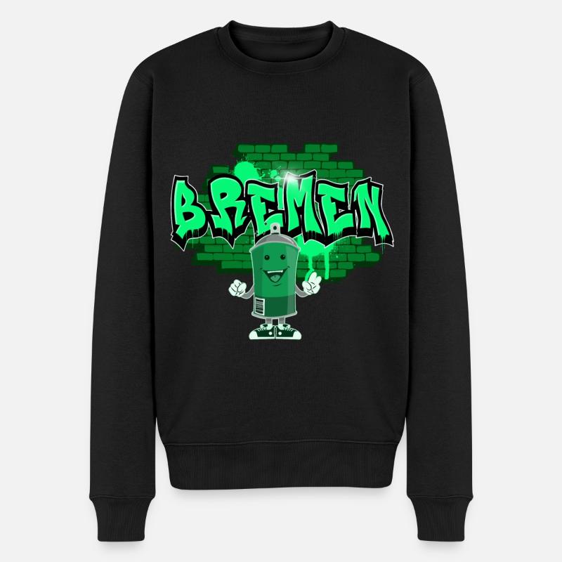 Bremen Graffiti - Männer Premium Bio Pullover - Schwarz