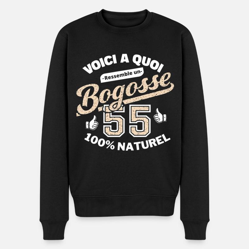 55-jährige Bogosse - Männer Premium Bio Pullover - Schwarz