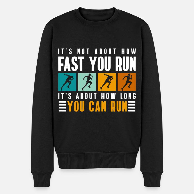 Marathonläufer Sprinter - Männer Premium Bio Pullover - Schwarz