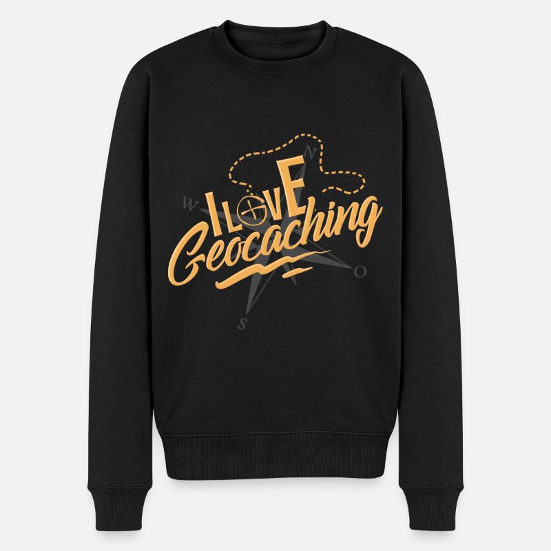 Geocaching - Männer Premium Bio Pullover - Schwarz