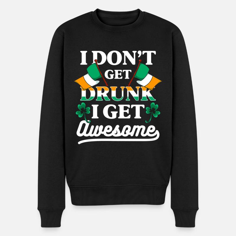 Irland Pub Glück Flagge - Männer Premium Bio Pullover - Schwarz