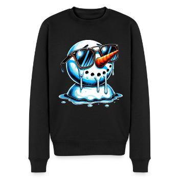 Schmelzender Schneemann mit kühlen Farbtönen - Männer Premium Bio Pullover - Schwarz - Vorne - Nico (187cm)