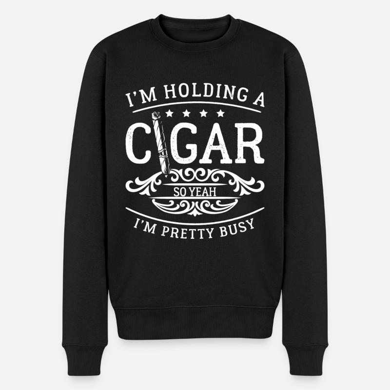 Zigarre Kuba Genießer - Männer Premium Bio Pullover - Schwarz