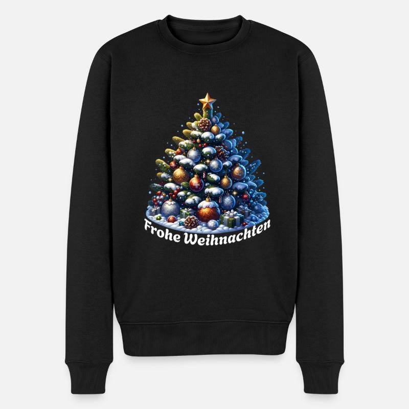 Merry Christmas Tree - Men's Premium Organic Jumper - black