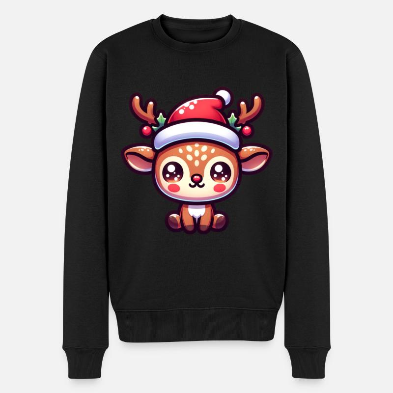 Noël mignon renne - Pull Premium bio Homme - noir