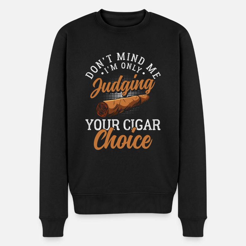 Zigarre Lounge Qualm Gentlemen - Männer Premium Bio Pullover - Schwarz