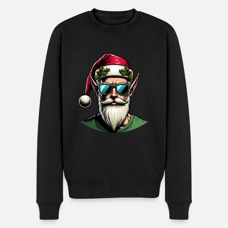 Weihnachts Elf Weihnachten - Männer Premium Bio Pullover - Schwarz