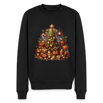Weihnachtsbaum Geschenke Sternenhimmel - Männer Premium Bio Pullover - Schwarz - Vorne - Nico (187cm)